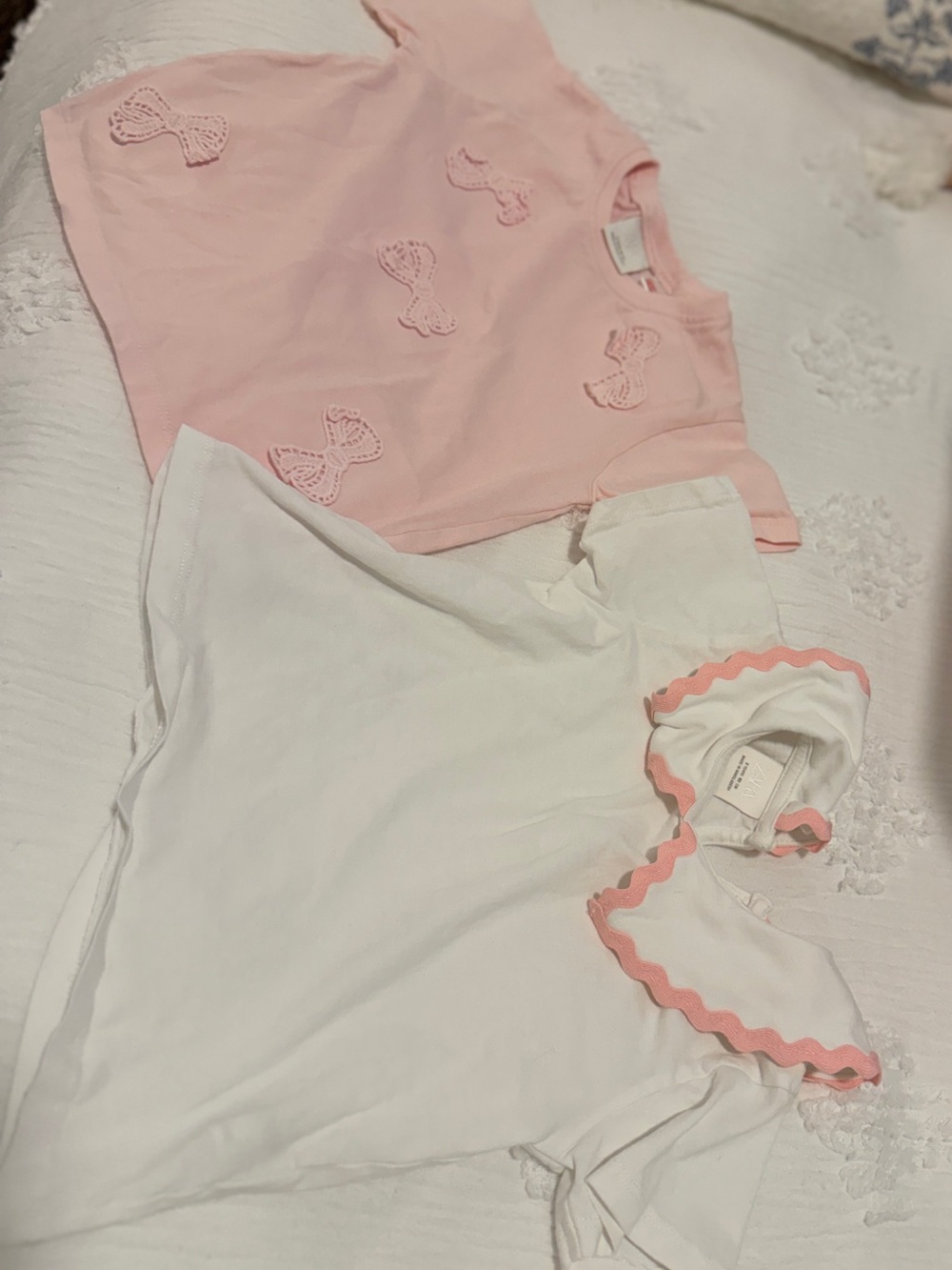 Zara Pink and White Short Sleeve Tiddler Girl Tees (2YR)